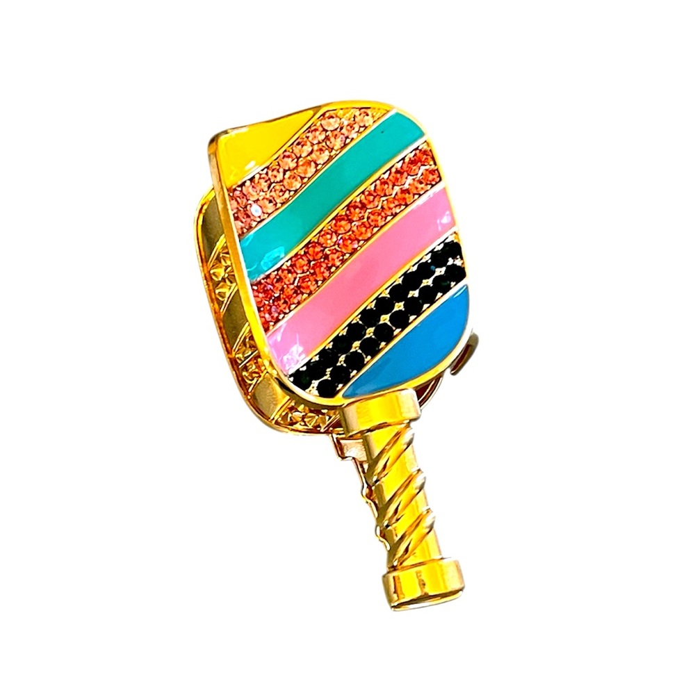 NEW Piper K Pickleball Team Racket Ball Jaw Hair Claw Clip Gold Large Colorful